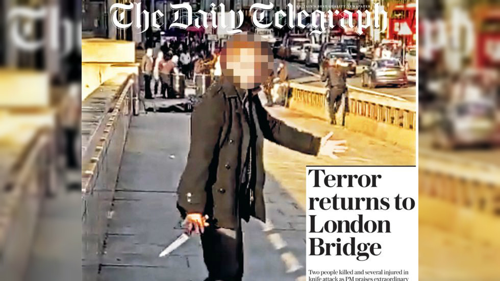 Front page fail: Telegraph blasted for smearing clumsy headline over photo of London Bridge HERO