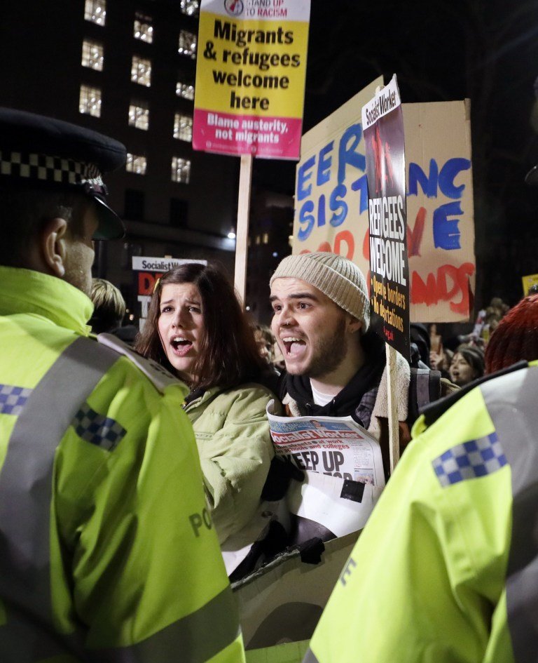 Clashes Outside Parliament As Hundreds Protest Boris Johnson Victory ...