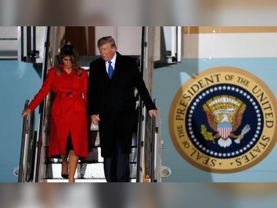 Donald Trump arrives in UK for Nato summit