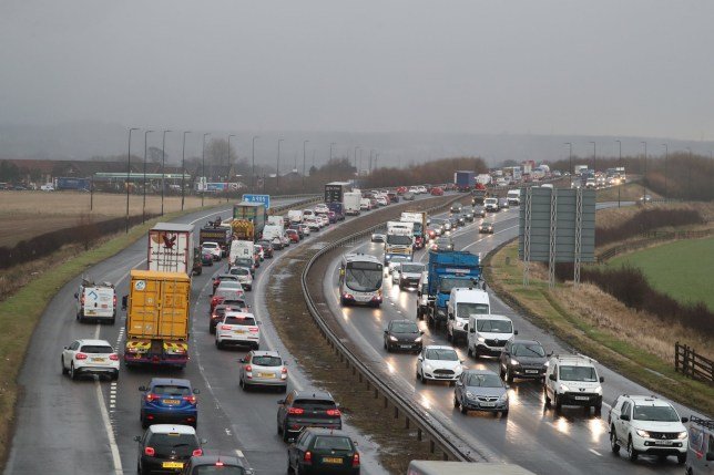 UK drivers spent 115 hours stuck in traffic last year
