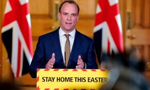 Raab suggests UK lockdown could last at least another month