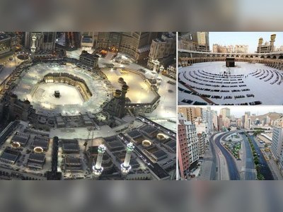 Grand Mosque of Mecca almost empty for Eid al-Fitr prayers