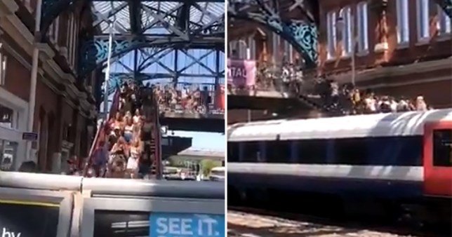 Video shows trains travelling to beaches are just as packed