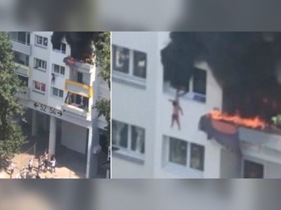 Young brothers jump to safety from window of burning building