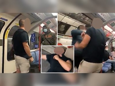 White man floored with single punch after calling black people 'pets' on Tube