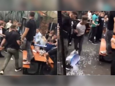 Mass beer garden brawl erupts at Glasgow nightclub