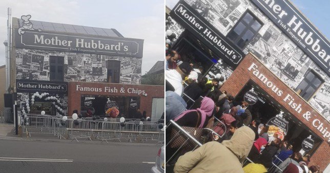 Crowds 'queue like sardines' as takeaway offers 45p fish and chip deal