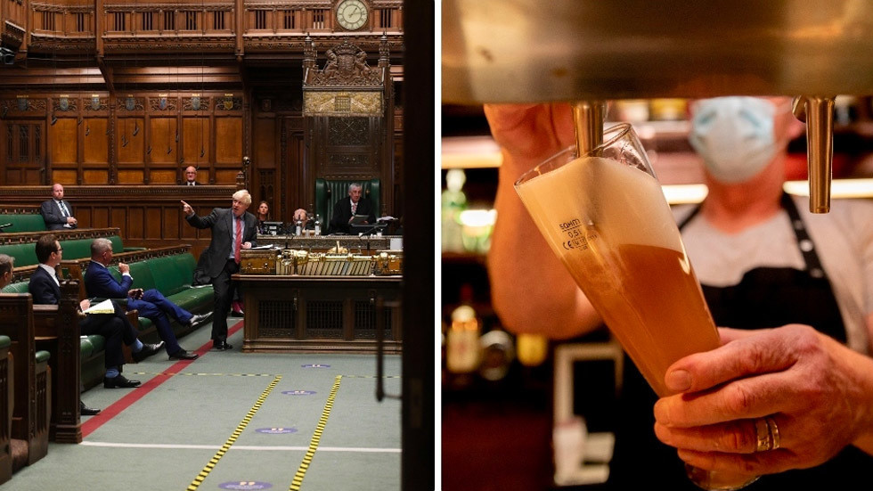 ‘Last order, last order!’ Pub-deprived Britons snicker as sale of alcohol banned in parliament’s bars and restaurants after all