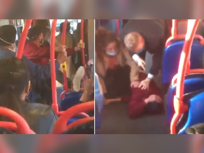 WATCH: Irate bus passenger kicks teenage girl IN THE FACE for not wearing mask, gets swift justice