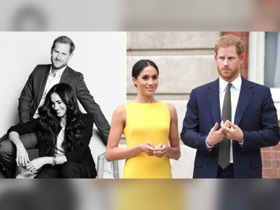 Meghan wears Diana's watch as she poses with Harry in new official picture