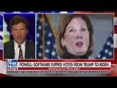Tucker Carlson calls on Sidney Powell to release evidence of her claim that  votes were moved illegitimately by software from Trump to Biden
