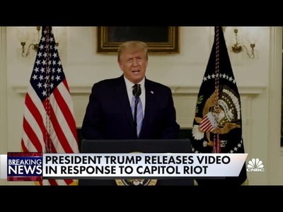 President Donald Trump releases video in response to the Capitol riot