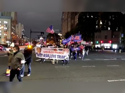 Meanwhile, Trump supporters march down the streets of Tokyo