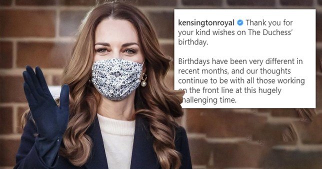 Kate pays tribute to frontline workers as she celebrates 39th birthday