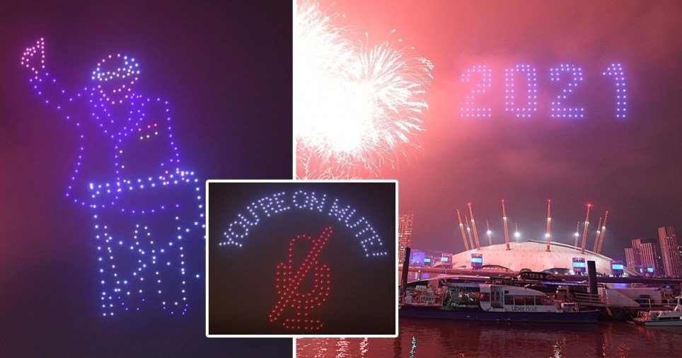 UK bids farewell to 2020 with drone display, fireworks and parties at home