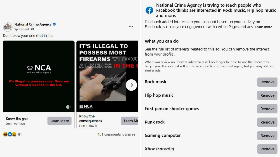 ‘Looks like profiling’: UK National Crime Agency caught targeting anti-gun Facebook ad to users interested in hip-hop & gaming