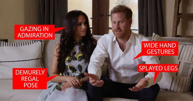 Body language expert analyses Harry and Meghan's posture as they promote podcast