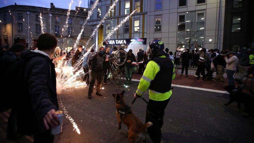 Police officers injured in 'kill the bill' clashes in Bristol