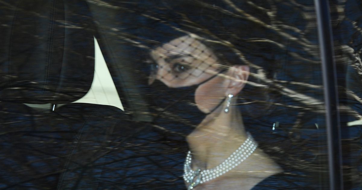 Kate Middleton appears for first time at Philip's funeral arriving with William