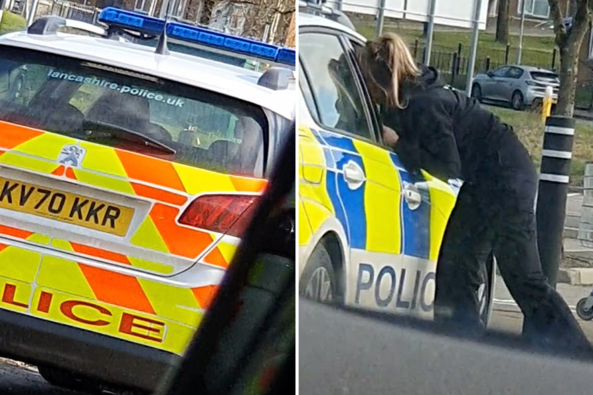 Two cops caught KISSING in car forced to apologise after driver films them