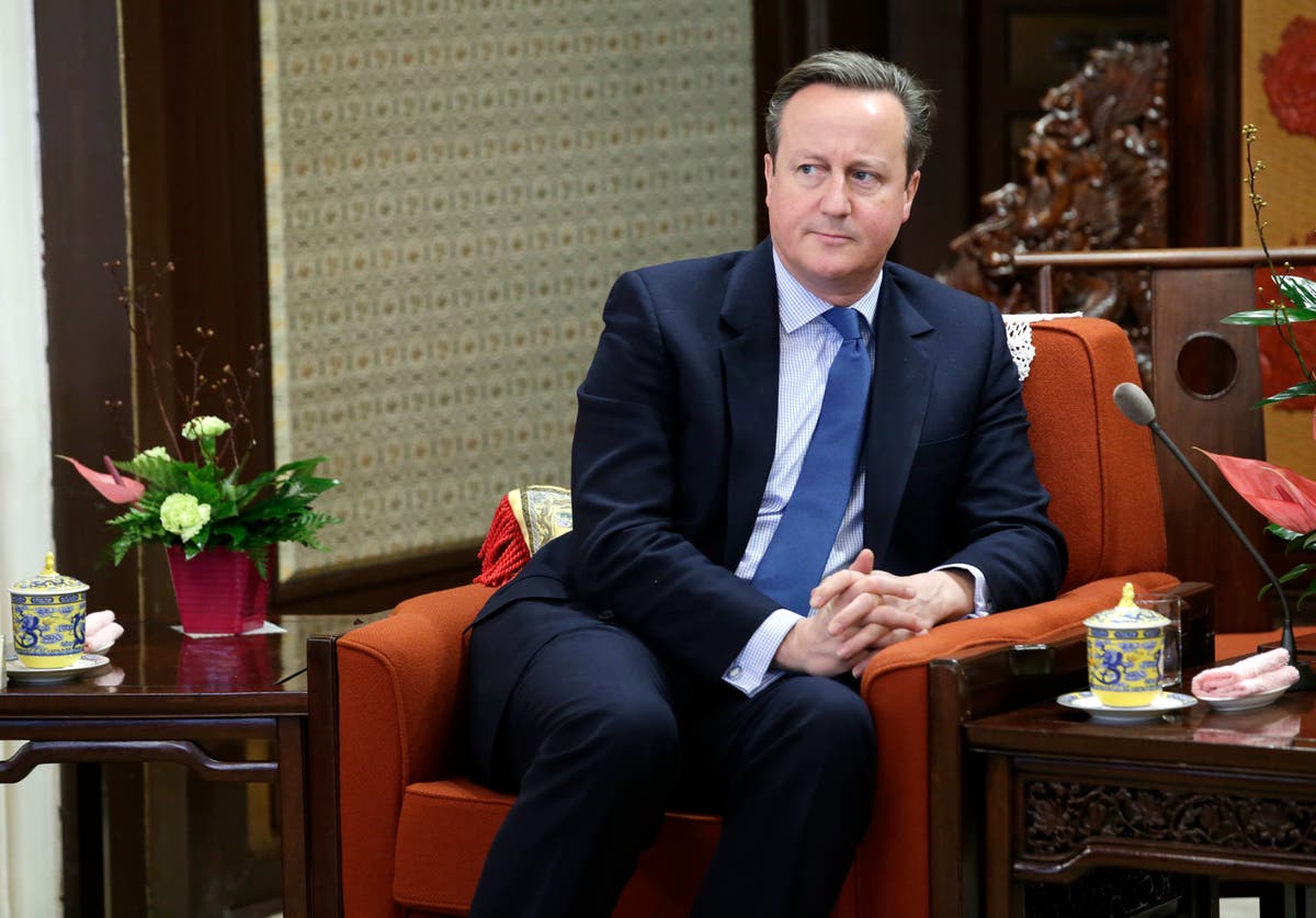 Ex-UK PM Cameron grilled over links to bankrupt finance firm