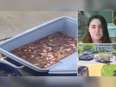 Father dumps 80,000 pennies as last child support payment to mother and daughter