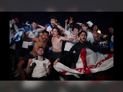 England fans react to goal after two minutes in the Euro 2020 final