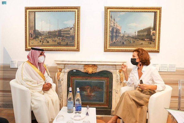 Saudi culture minister meets with French counterpart, UNESCO chief in Rome
