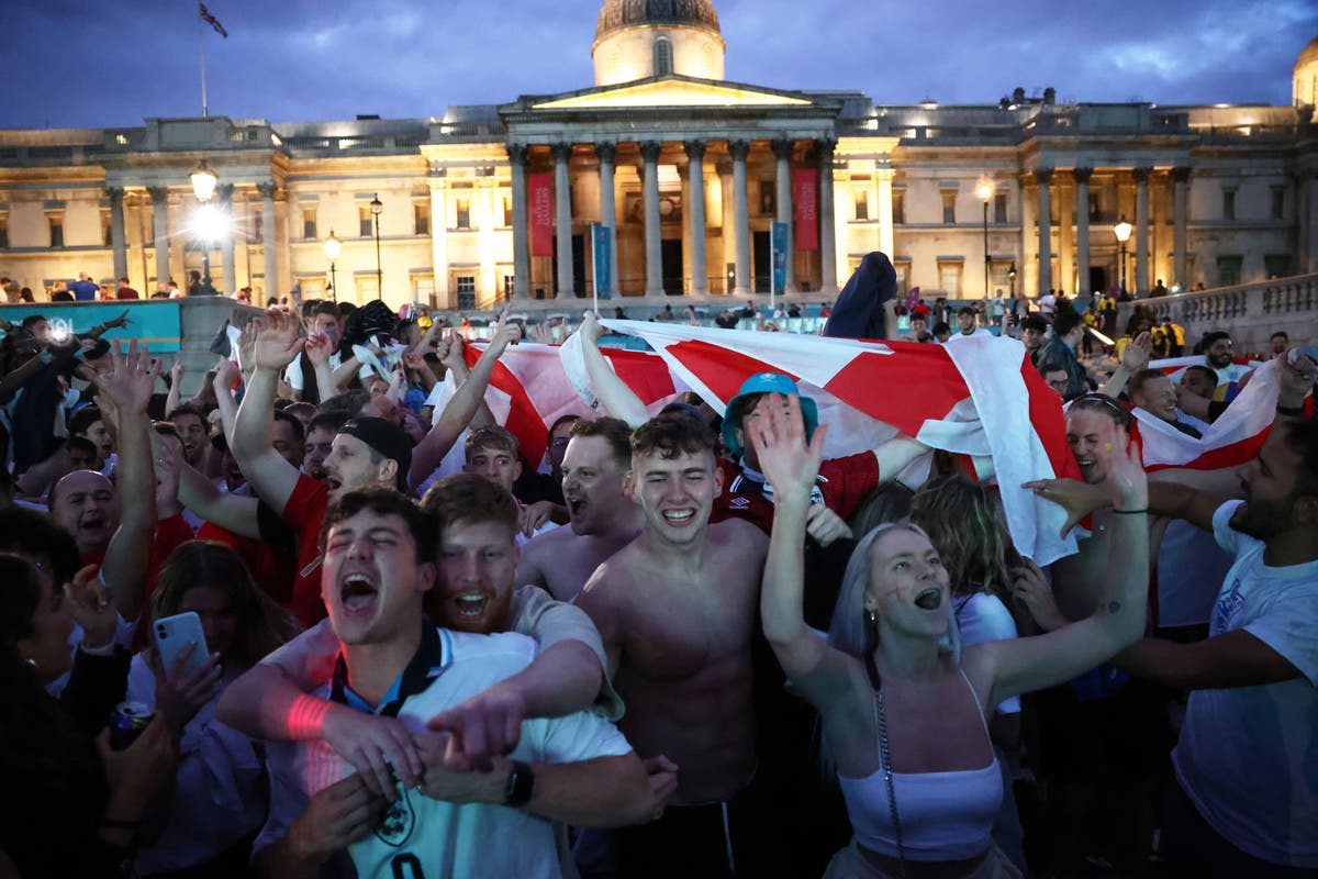 England fans celebrate as Three Lions surge into Euro 2020 semis