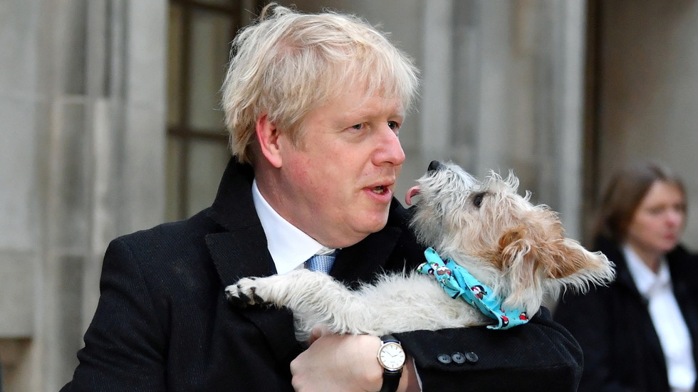 ‘Endlessly on people’s legs’: Boris Johnson bemoans his pooch's ‘romantic urges’ on visit with police dog handlers
