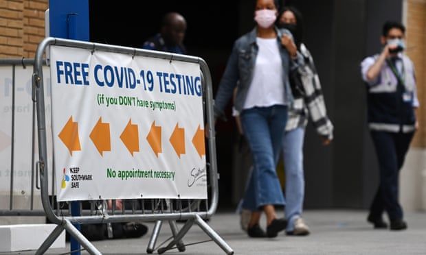 UK Covid cases rise for second day running amid drop in testing
