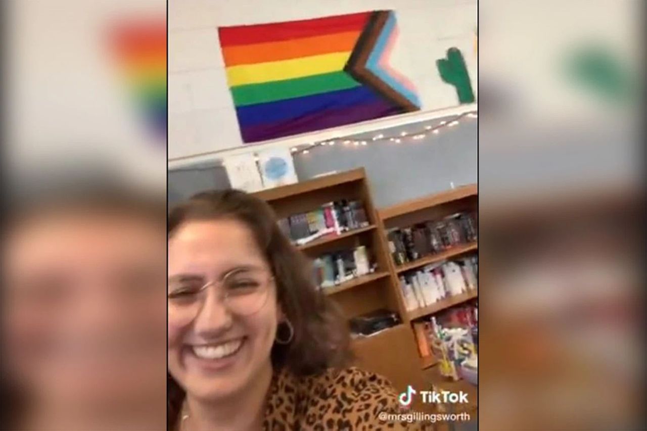 Teacher removed US flag from class, encouraged students to pledge to gay pride banner