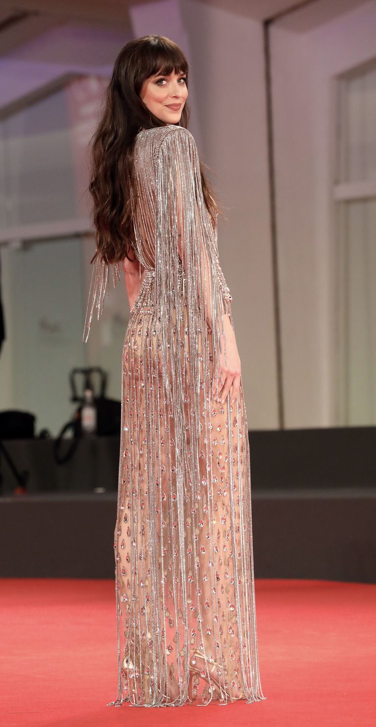 Dakota Johson Stuns In A Sheer Bejeweled Gucci Gown At The Venice Film Festival London Daily