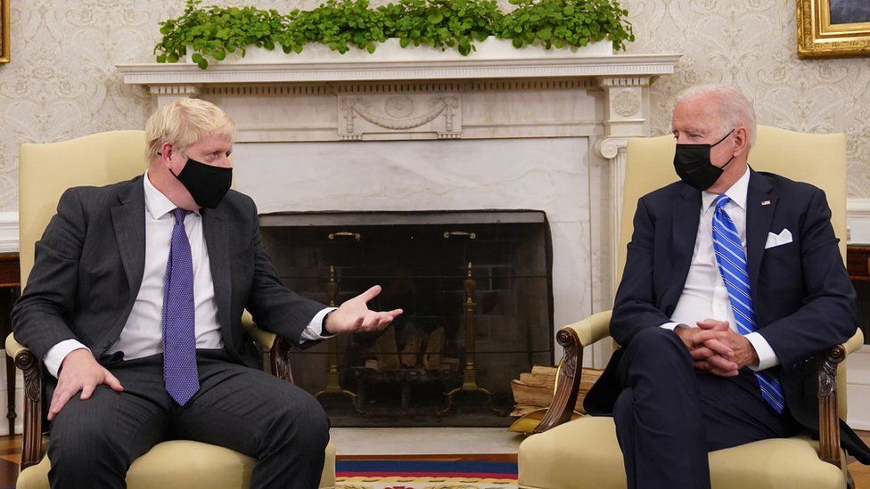 Boris Johnson and Joe Biden meet at White House