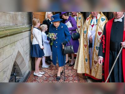 Queen Elizabeth uses walking stick to attend service at Westminster Abbey