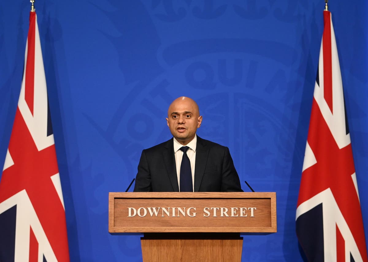 Sajid Javid warns Covid cases could rise to 100,000 daily in briefing
