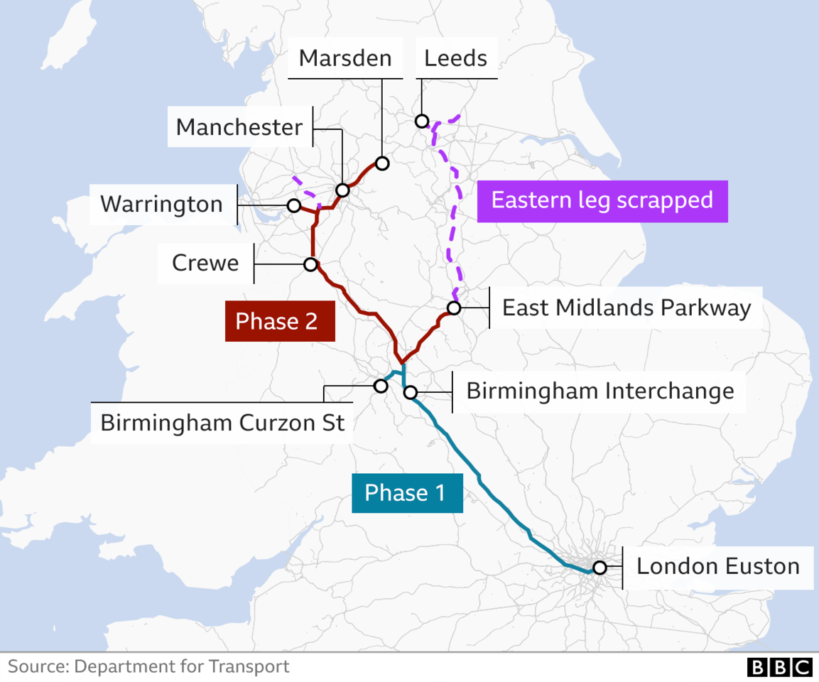 HS2 rail extension to Leeds scrapped amid promise to transform rail