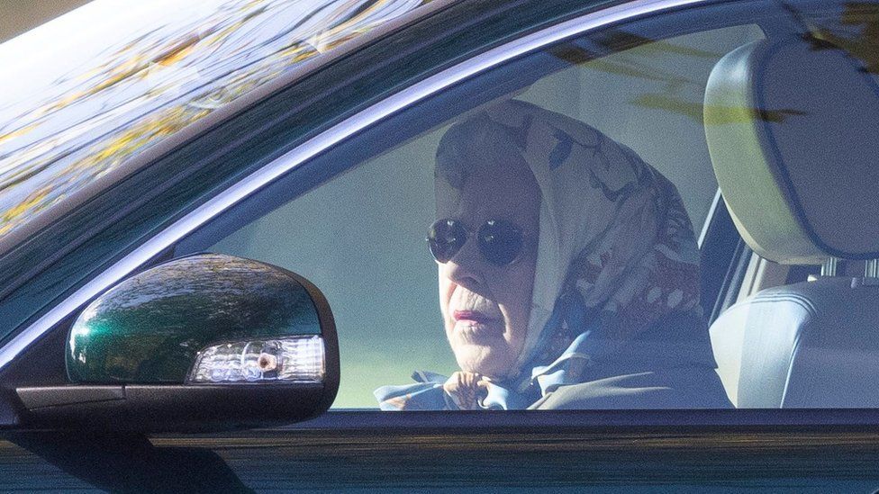 The Queen spotted driving car near Windsor estate