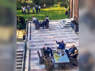 Boris Johnson and staff pictured with wine in Downing Street garden in May 2020