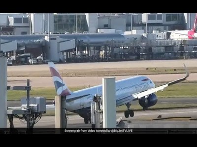 On Camera, British Airways Plane Tossed By Wind Onto Runway