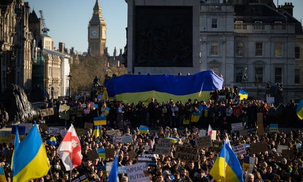 Thousands gather in cities across the UK in support of Ukraine