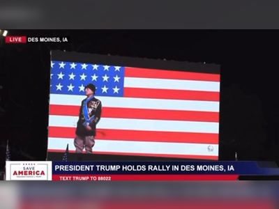 Trump Rally Tonight in Des Moines, IA, contained a militant speech that looked like it had been taken from Germany, 1939