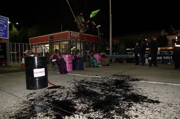 Protesters block 10 oil terminals as UK 'doubles down' on fossil fuel expansion