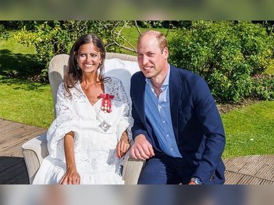 Prince William presents damehood to Deborah James as cancer fundraiser raises £5m