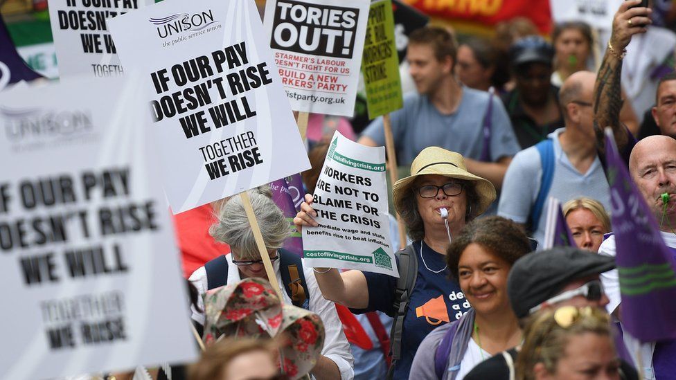 Workers take to London's streets amid cost of living crisis