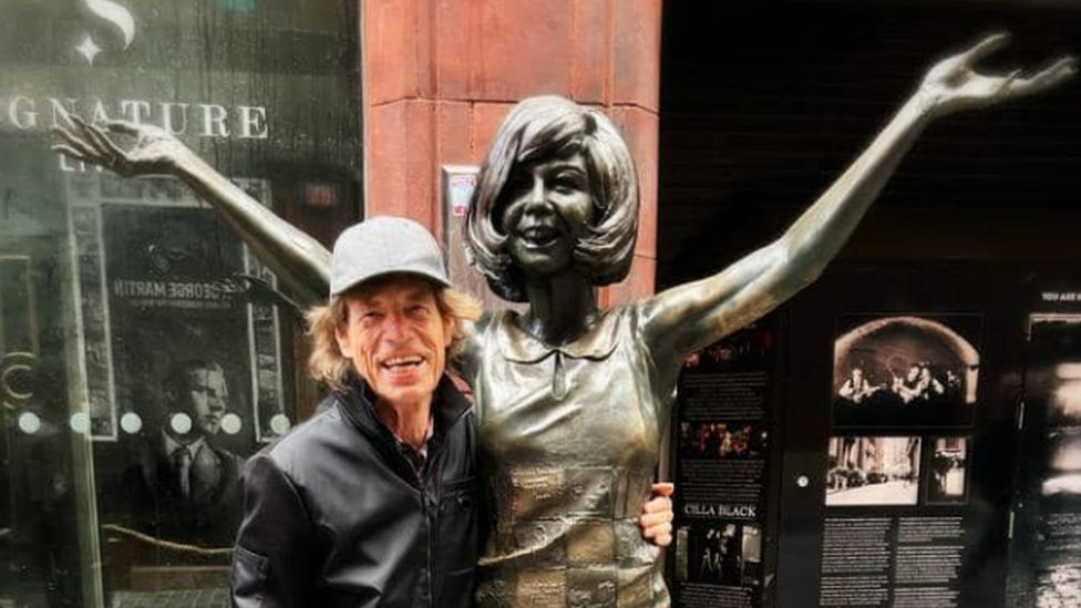 Sir Mick Jagger takes in Liverpool sights in tour of the city