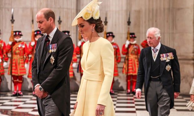 Queen’s absence strikes symbolic note as royals gather at jubilee service