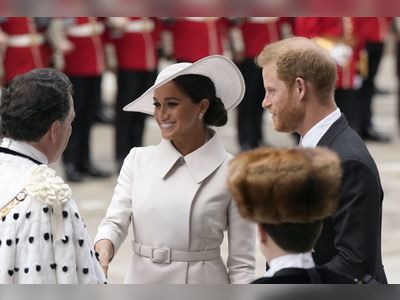 Harry and Meghan at first royal event since US move