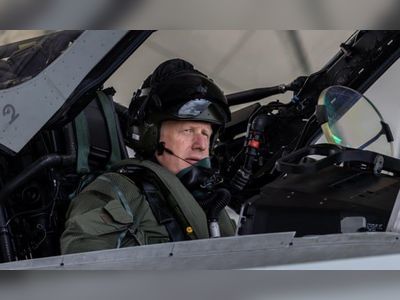 Boris Johnson visited RAF Coningsby as Tories vote on his replacement