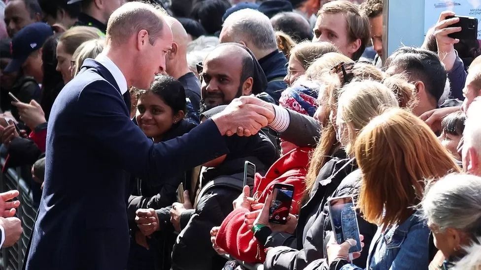 King Charles and Prince William meet people in lying-in-state queue